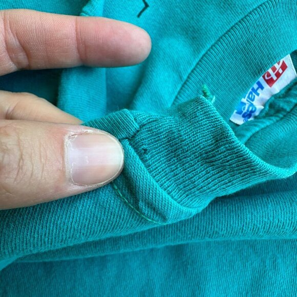 Vintage Hanes Beefy TShirt New Mexico Bull Skull Graphic Teal XL Made in USA '94 - Picture 10 of 10